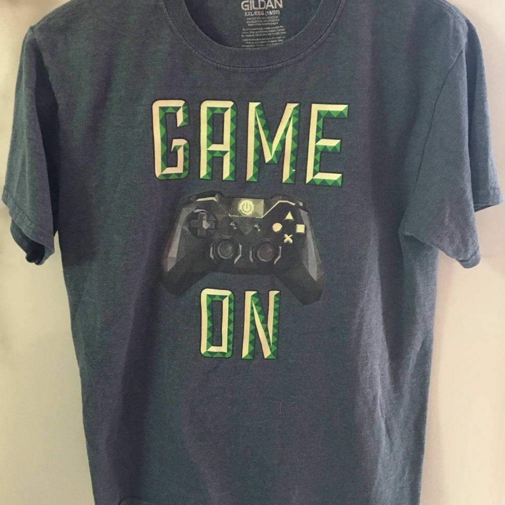Gildan Gray 'Game On' T-Shirt